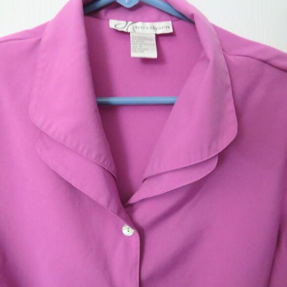 Dress Barn Mauve Button Down Shirt with Collar Sz S, Long Cuffed Sleeves - Picture 2 of 7